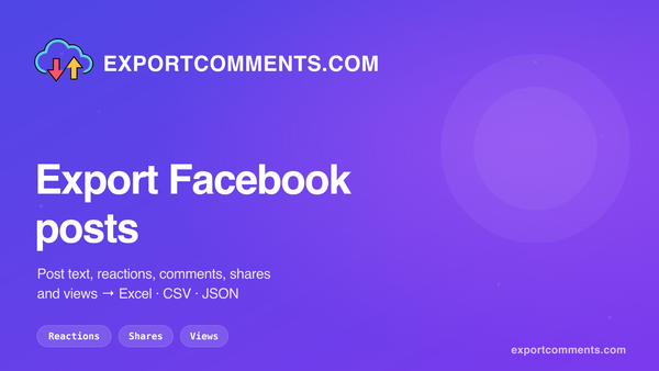 How to export Facebook posts to Excel