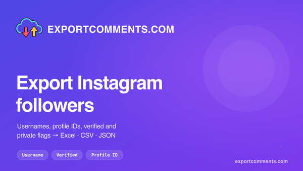 How to export Instagram followers to Excel or CSV