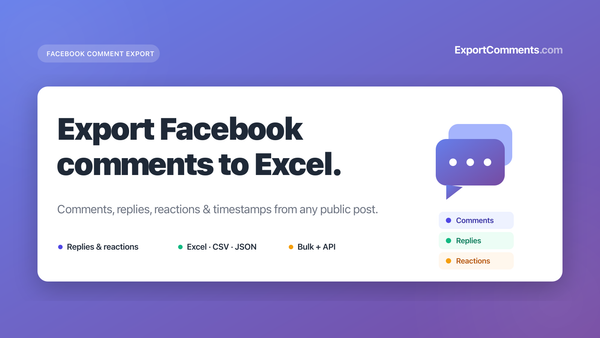 How to Export Facebook Comments to Excel