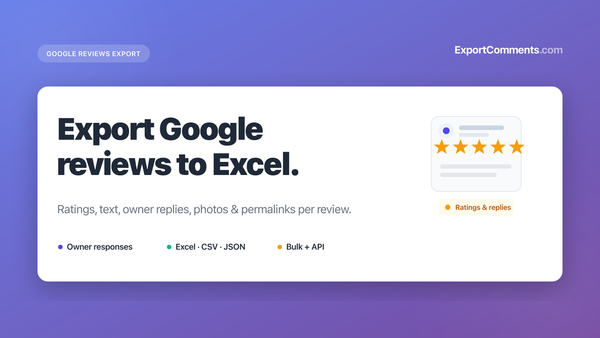 How to Export Google Reviews to Excel