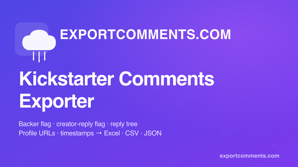 How to Export Kickstarter Comments to Excel